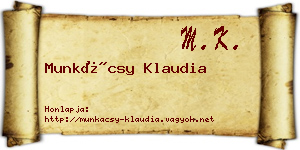 Munkácsy Klaudia névjegykártya